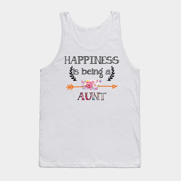 Happiness is being aunt floral gift Tank Top by DoorTees